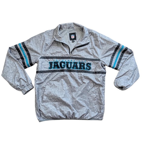 NFL Other - NFL Jacksonville Jaguars Gray Blue 1/4 Zip Pullover Windbreaker Jacket Medium